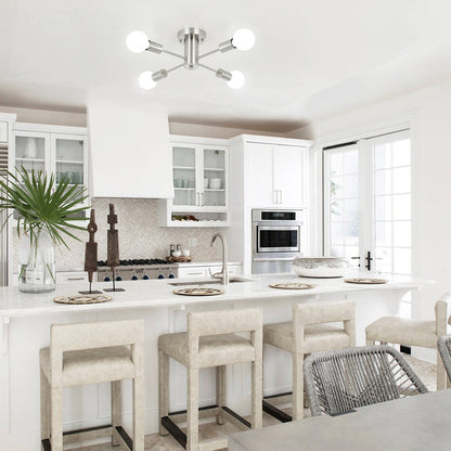 Lampada da soffitto industriale a 4 luci con montaggio a semi-incasso per cucina, sala da pranzo, camera da letto, studio, soggiorno - N/D