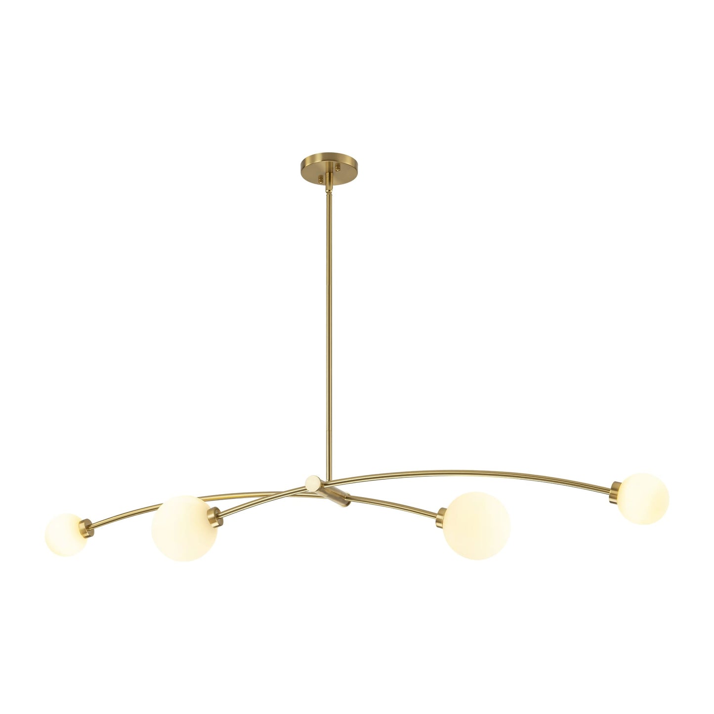 Lampada a sospensione lineare moderna Sputnik a 4 luci color oro/luce per sala da pranzo - 51,18 pollici di larghezza x 11,02 pollici di profondità x 5,91 pollici di altezza