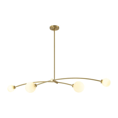 Lampada a sospensione lineare moderna Sputnik a 4 luci color oro/luce per sala da pranzo - 51,18 pollici di larghezza x 11,02 pollici di profondità x 5,91 pollici di altezza