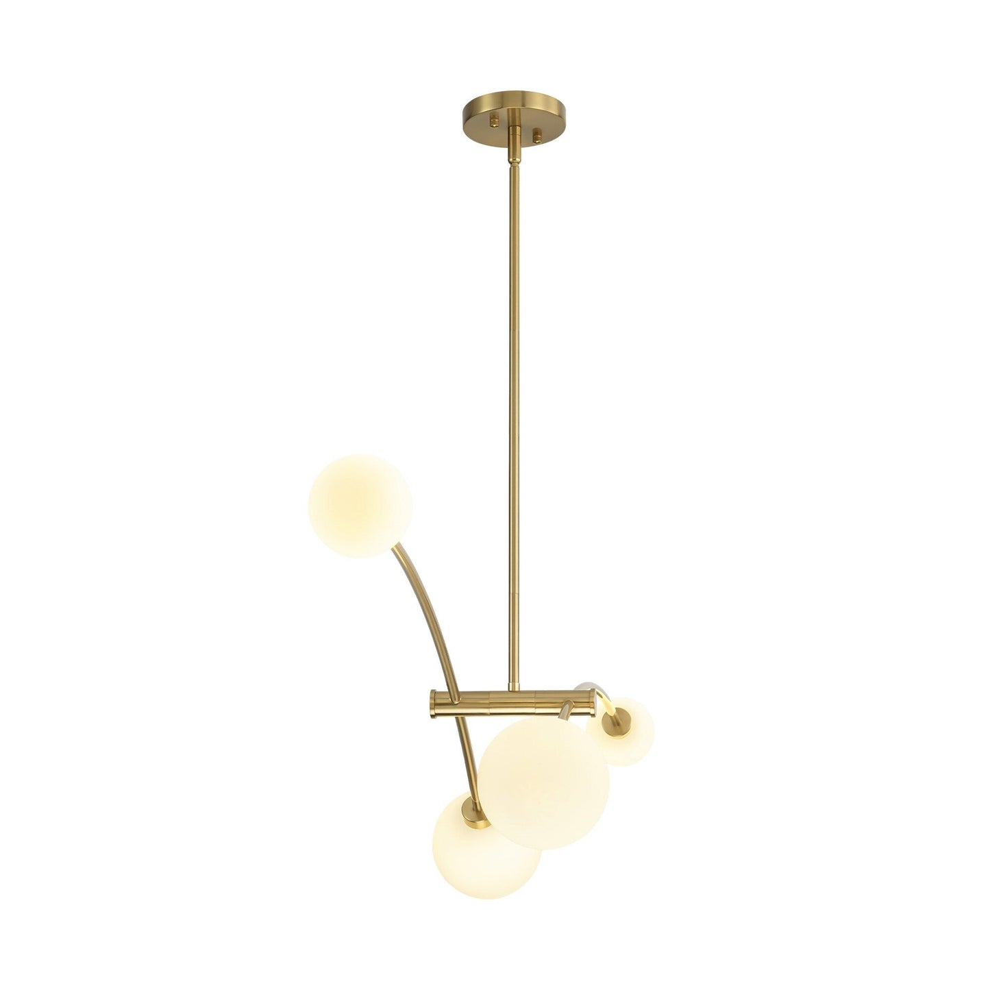 Lampada a sospensione lineare moderna Sputnik a 4 luci color oro/luce per sala da pranzo - 51,18 pollici di larghezza x 11,02 pollici di profondità x 5,91 pollici di altezza