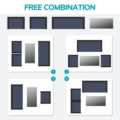 Set da conversazione in vimini per patio, 4 pezzi, divano, sedia e seduta in rattan