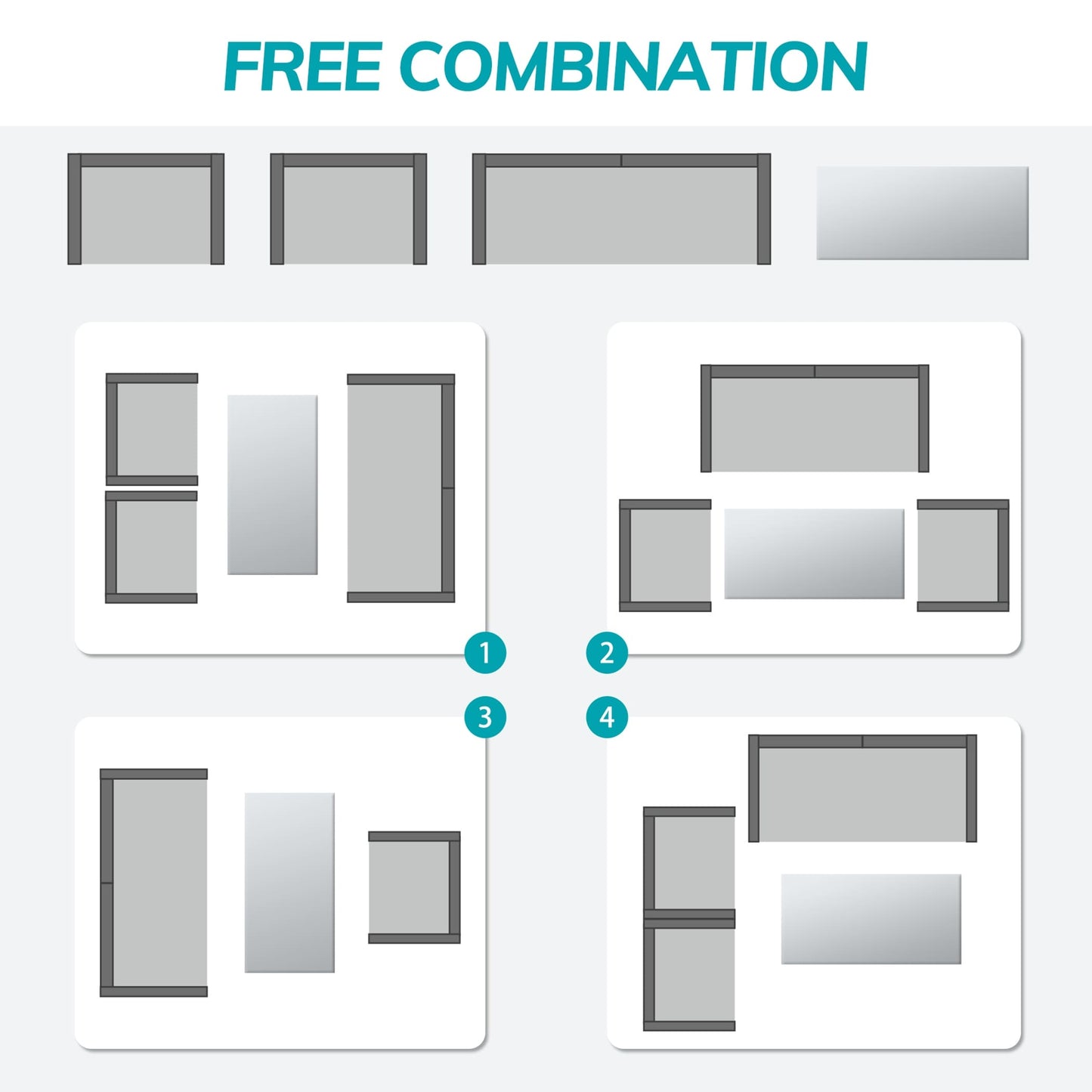 Set da conversazione in vimini per patio, 4 pezzi, divano, sedia e seduta in rattan