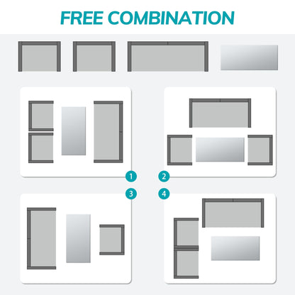 Set da conversazione in vimini per patio, 4 pezzi, divano, sedia e seduta in rattan