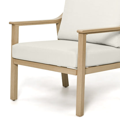 Set da conversazione in alluminio da 4 pezzi con tavolino e cuscini