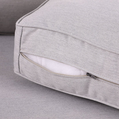 Set di divani rustici Manhattan in vimini da 4 pezzi con vetro temperato