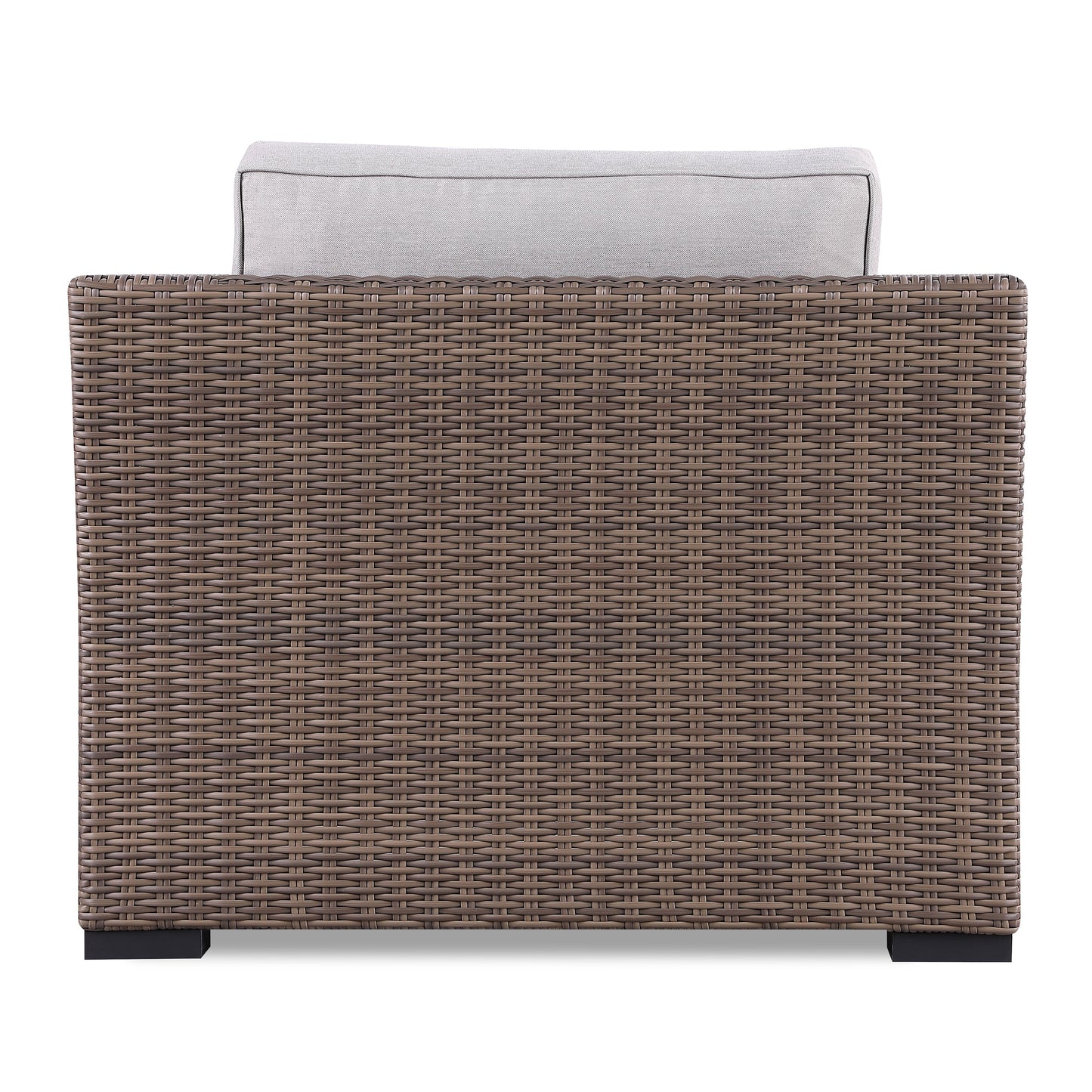 Set di divani rustici Manhattan in vimini da 4 pezzi con vetro temperato