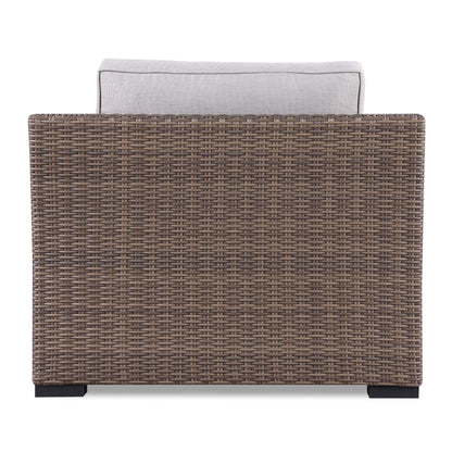 Set di divani rustici Manhattan in vimini da 4 pezzi con vetro temperato