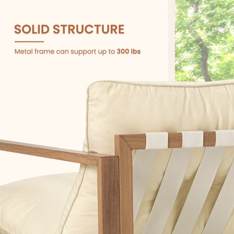 Set da conversazione per patio esterno in metallo da 4 pezzi con cuscini