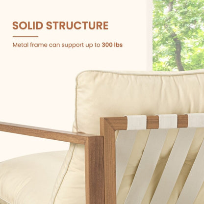 Set da conversazione per patio esterno in metallo da 4 pezzi con cuscini