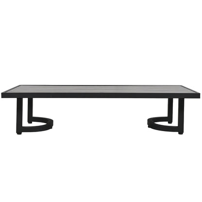 Set di divani da conversazione da esterno in acciaio da 4 pezzi e 5 posti con tavolino, impermeabile, antiruggine e anti-UV