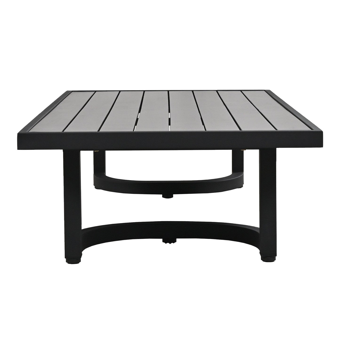 Set di divani da conversazione da esterno in acciaio da 4 pezzi e 5 posti con tavolino, impermeabile, antiruggine e anti-UV