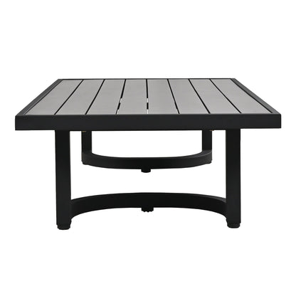 Set di divani da conversazione da esterno in acciaio da 4 pezzi e 5 posti con tavolino, impermeabile, antiruggine e anti-UV