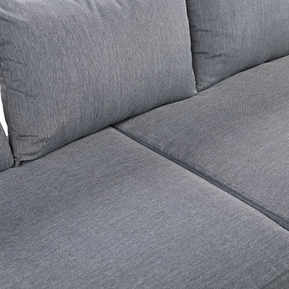 Set di divani da conversazione da esterno in acciaio da 4 pezzi e 5 posti con tavolino, impermeabile, antiruggine e anti-UV