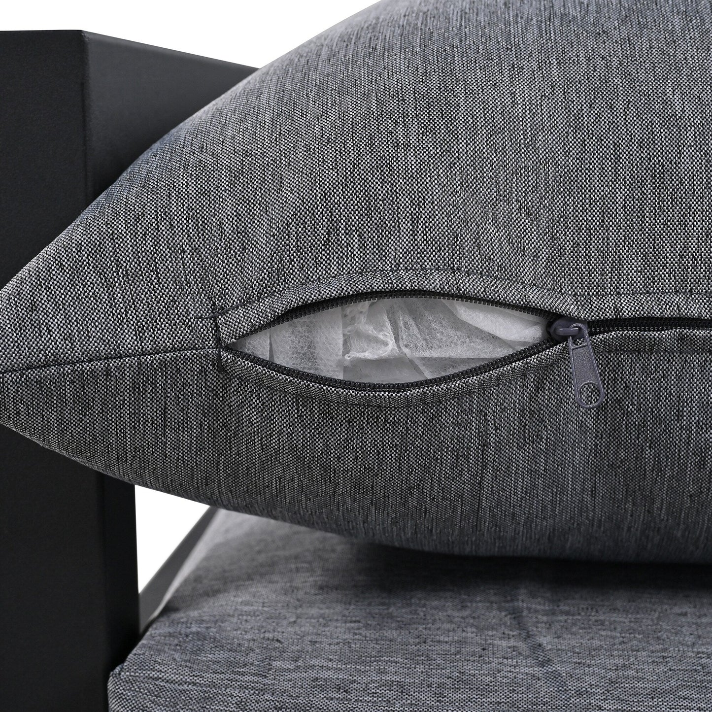 Set di divani da conversazione da esterno in acciaio da 4 pezzi e 5 posti con tavolino, impermeabile, antiruggine e anti-UV