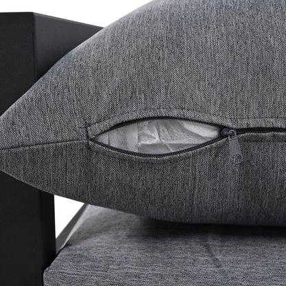 Set di divani da conversazione da esterno in acciaio da 4 pezzi e 5 posti con tavolino, impermeabile, antiruggine e anti-UV