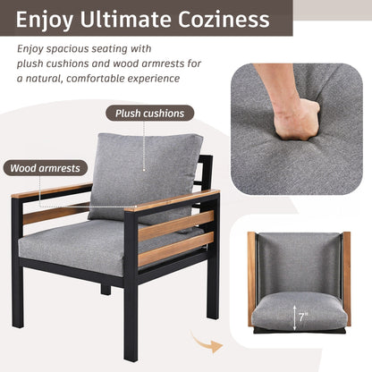 Set di divani per mobili da esterno da 4 pezzi