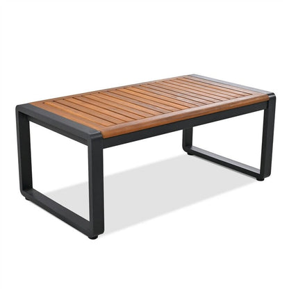 Set di mobili da esterno per patio da 4 pezzi, set da bistrot, set da conversazione per patio con tavolino da caffè e cuscino rimovibile, set di sedute per esterni