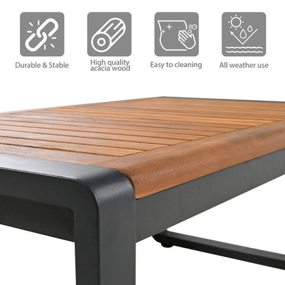 Set di mobili da esterno per patio da 4 pezzi, set da bistrot, set da conversazione per patio con tavolino da caffè e cuscino rimovibile, set di sedute per esterni