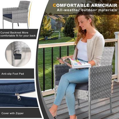 Set di mobili da esterno in vimini da 4 pezzi con tavolo, divanetto e 2 sedie