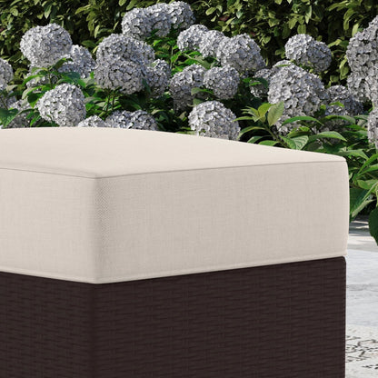 Set di 4 poltrone e pouf da esterno in rattan Palm Springs con cuscini di Homestyles