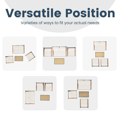 Set da conversazione per patio da 4 pezzi con cuscini e sedie a dondolo