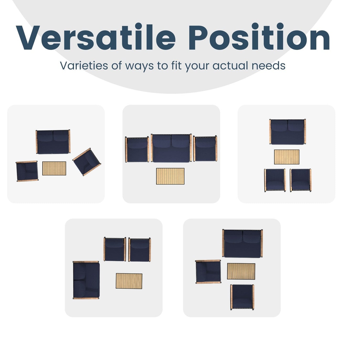 Set da conversazione per patio da 4 pezzi con cuscini e sedie a dondolo