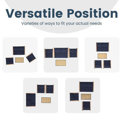 Set da conversazione per patio da 4 pezzi con cuscini e sedie a dondolo