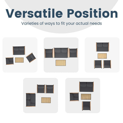 Set da conversazione per patio da 4 pezzi con cuscini e sedie a dondolo