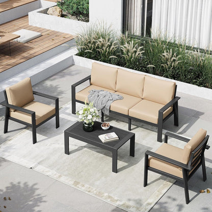 Set di mobili da giardino in alluminio da 4 pezzi