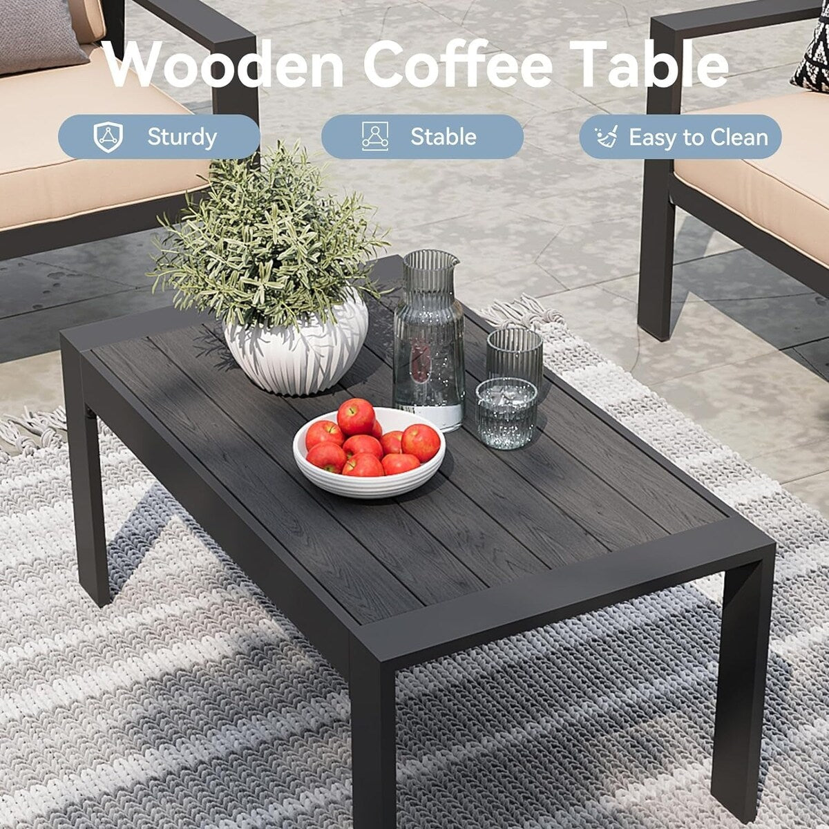 Set di mobili da giardino in alluminio da 4 pezzi