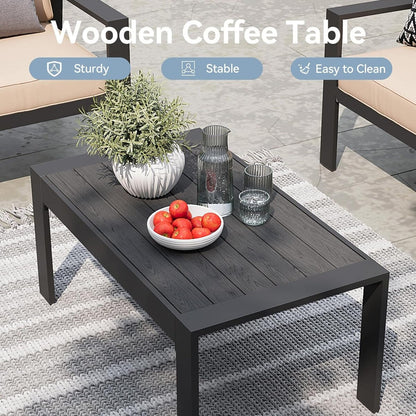 Set di mobili da giardino in alluminio da 4 pezzi