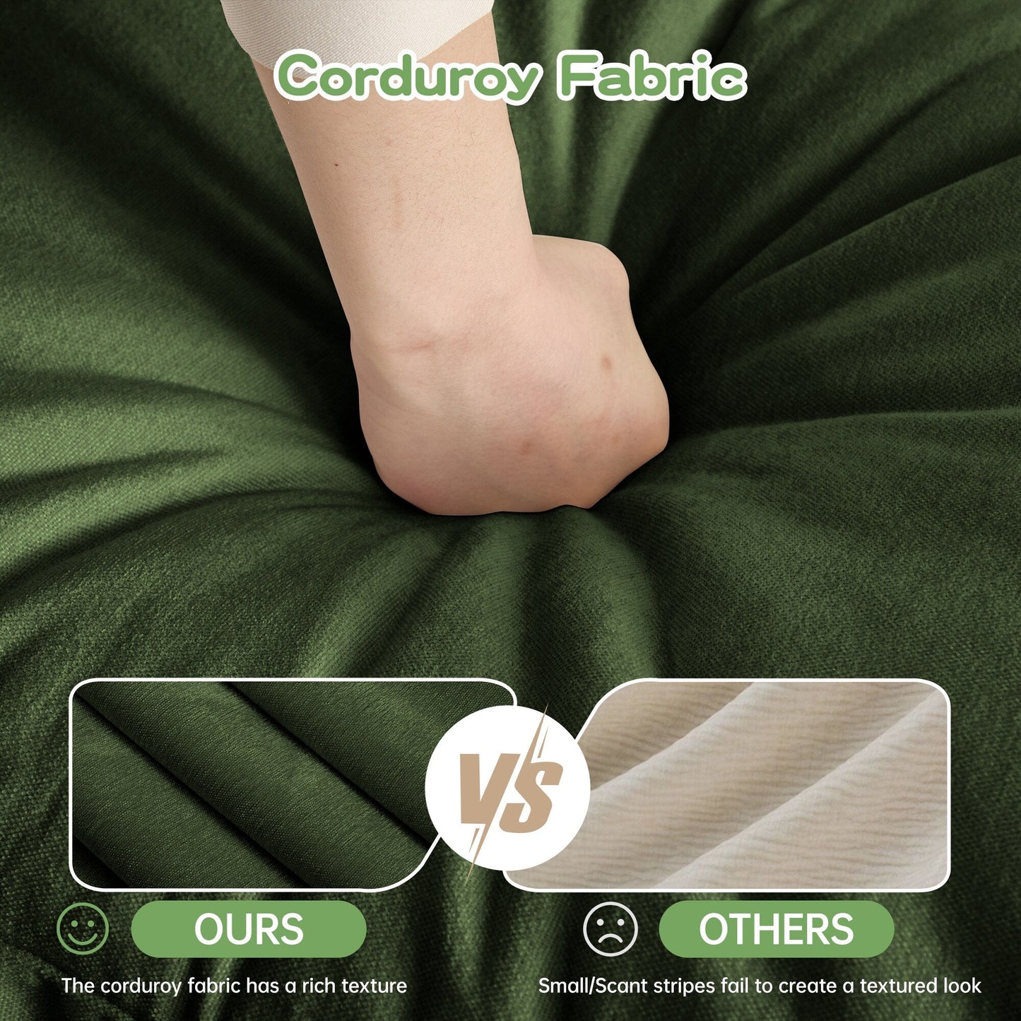 Divano in ciniglia a 4 posti con rivestimento sfoderabile per soggiorno