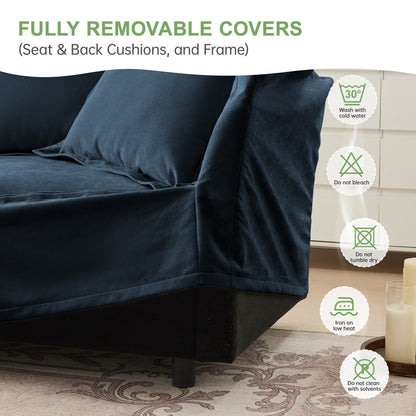 Divano in ciniglia a 4 posti con rivestimento sfoderabile per soggiorno