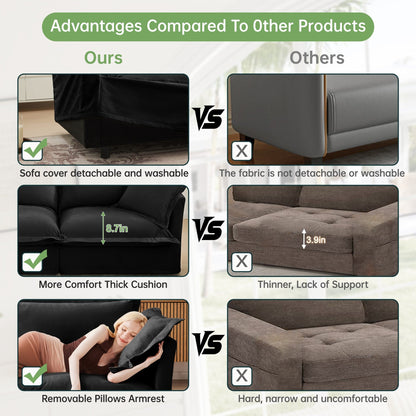 Divano in ciniglia a 4 posti con rivestimento sfoderabile per soggiorno