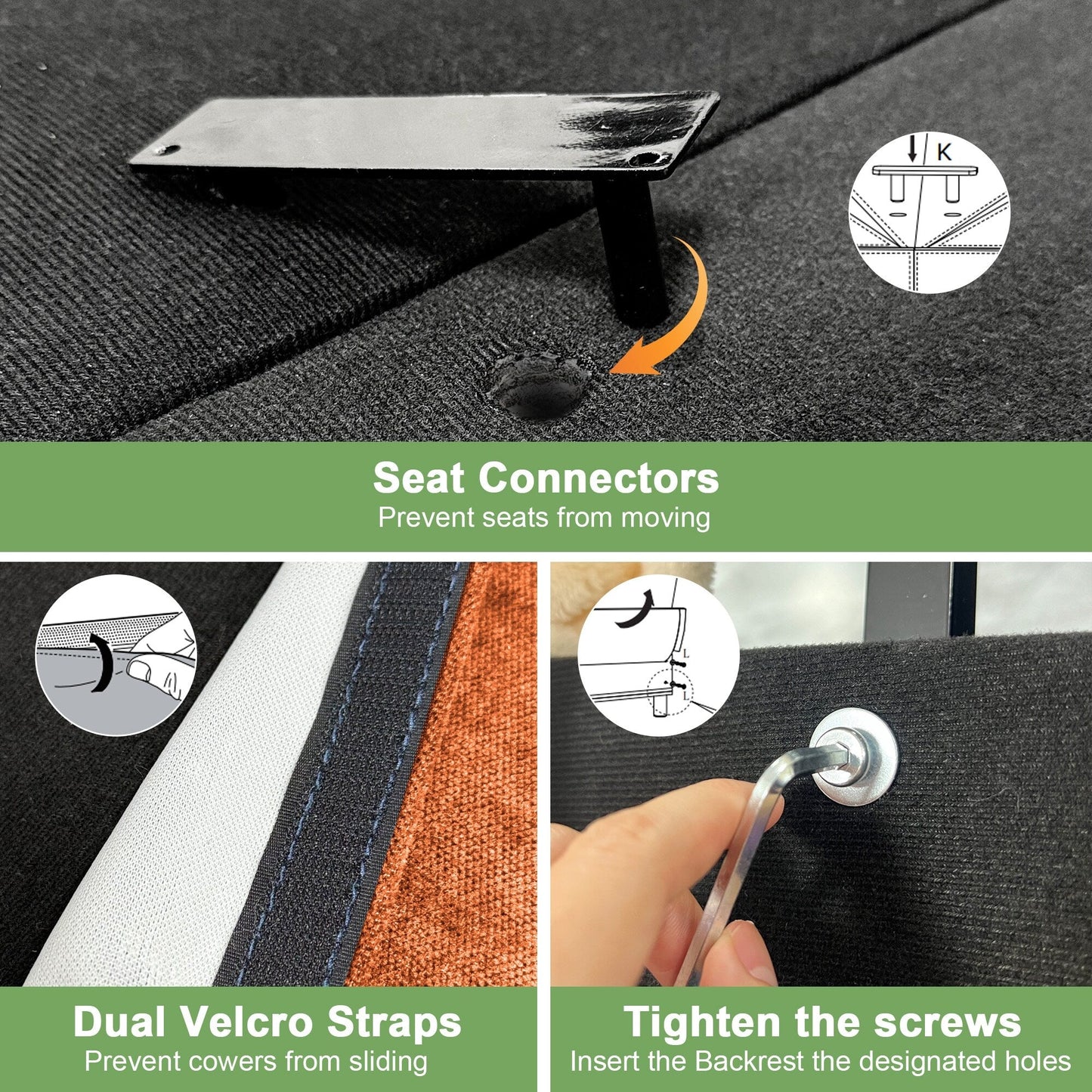 Divano in ciniglia a 4 posti con rivestimento sfoderabile per soggiorno