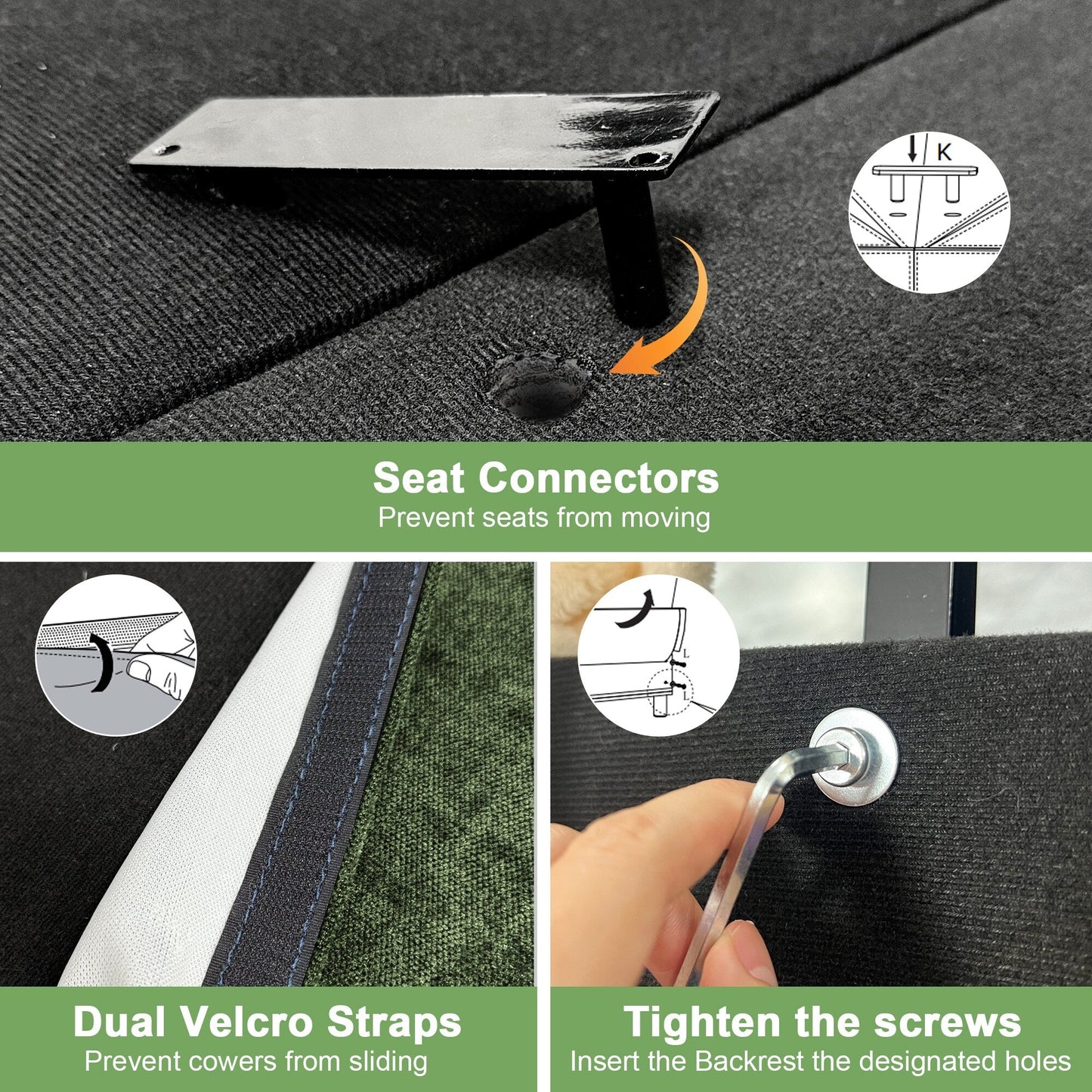 Divano in ciniglia a 4 posti con rivestimento sfoderabile per soggiorno