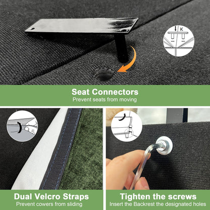 Divano in ciniglia a 4 posti con rivestimento sfoderabile per soggiorno