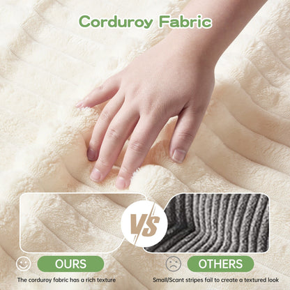 Divano a 4 posti rivestito in velluto a coste con profondità extra per il soggiorno