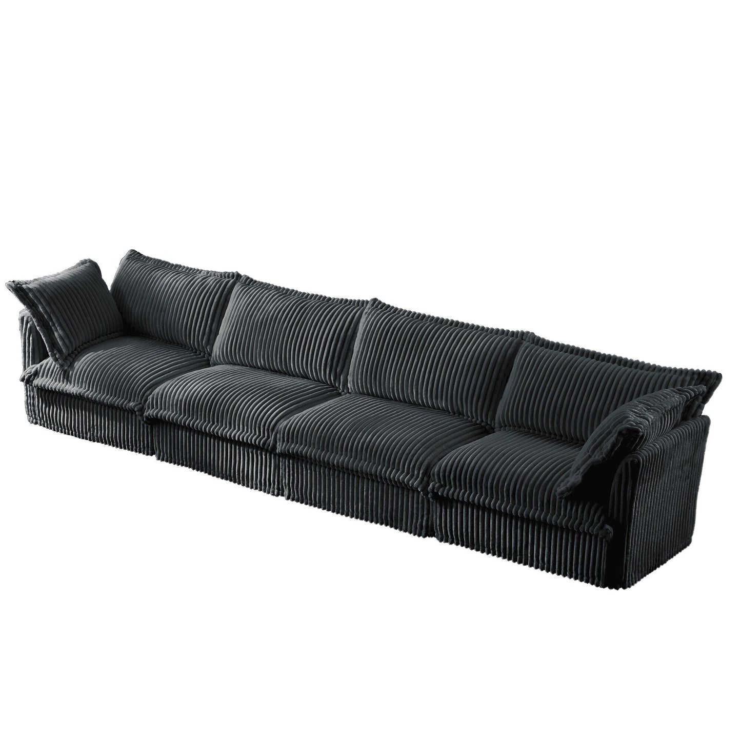 Divano a 4 posti rivestito in velluto a coste con profondità extra per il soggiorno