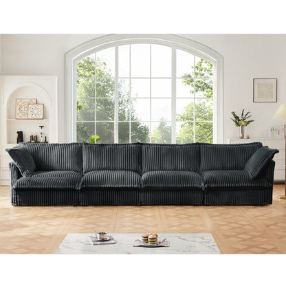 Divano a 4 posti rivestito in velluto a coste con profondità extra per il soggiorno