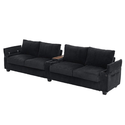 Divano in velluto a coste a 4 posti