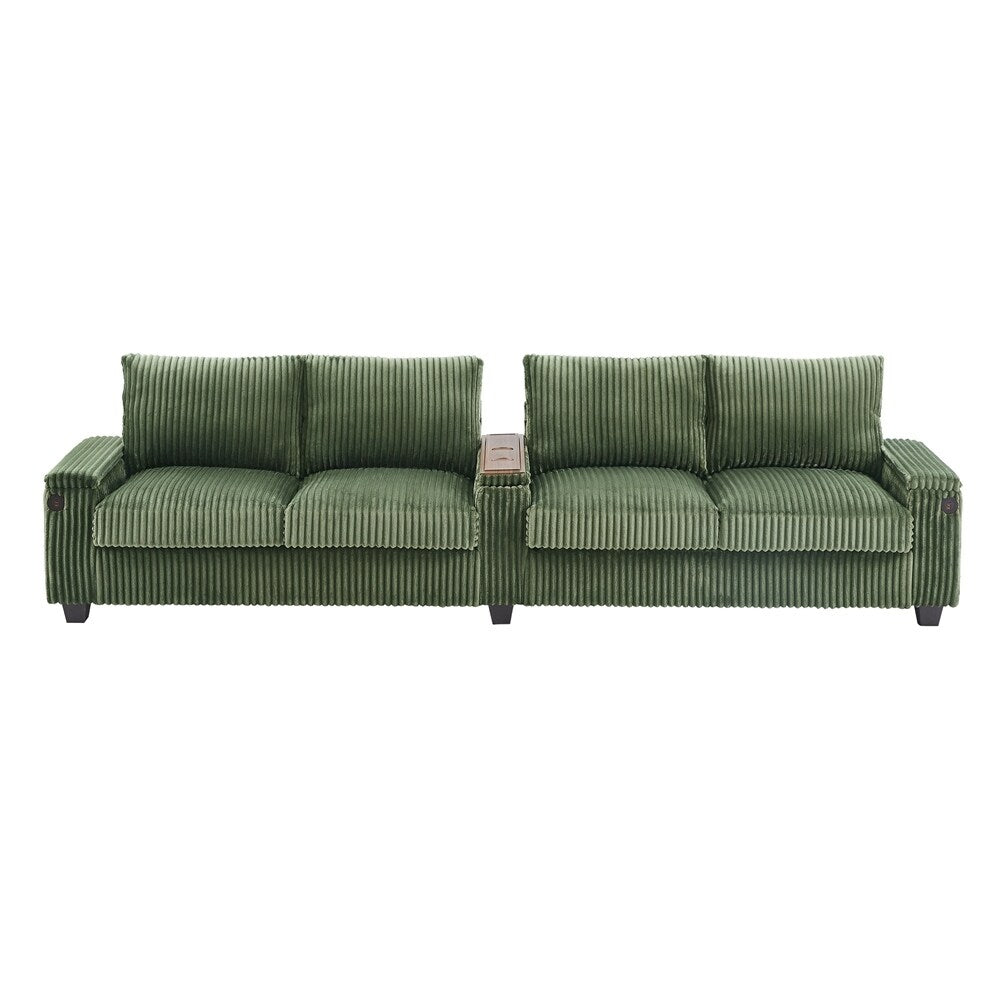 Divano in velluto a coste a 4 posti