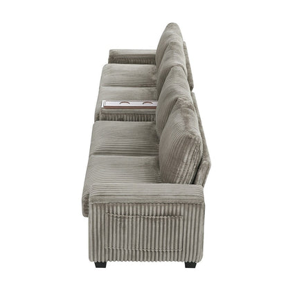 Divano in velluto a coste a 4 posti