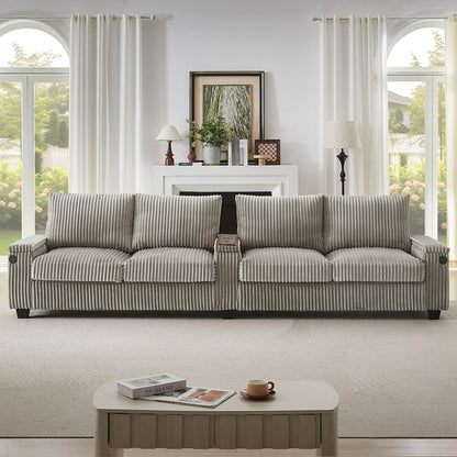 Divano in velluto a coste a 4 posti