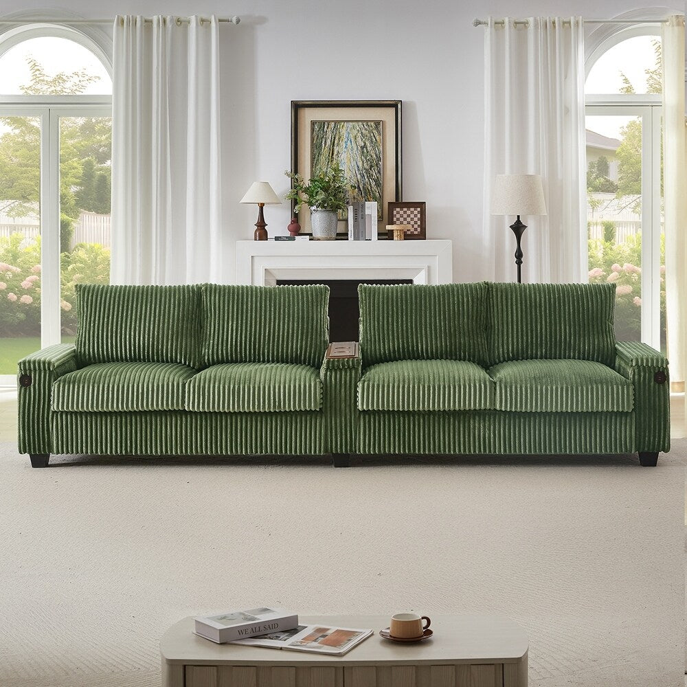 Divano in velluto a coste a 4 posti