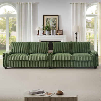 Divano in velluto a coste a 4 posti