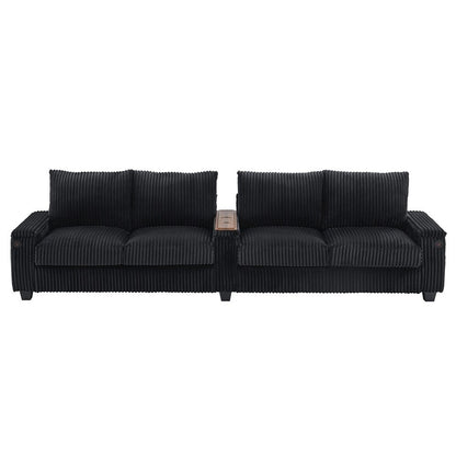 Divano in velluto a coste a 4 posti