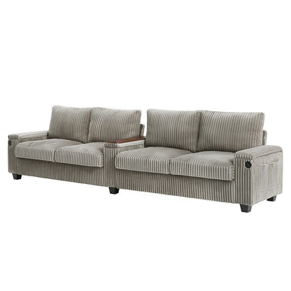 Divano in velluto a coste a 4 posti