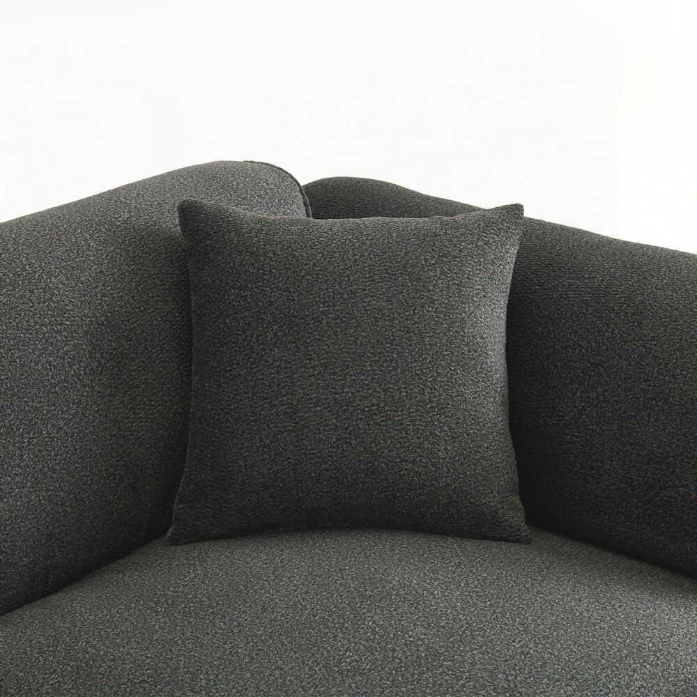 Divano a 4 posti con cuscini di seduta in pura spugna e poggiapiedi staccabile, include 3 cuscini decorativi