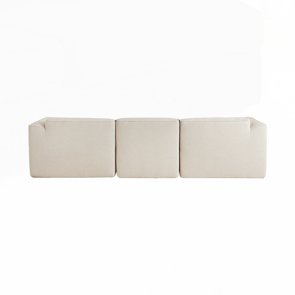 Divano a 4 posti con cuscini di seduta in pura spugna e poggiapiedi staccabile, include 3 cuscini decorativi